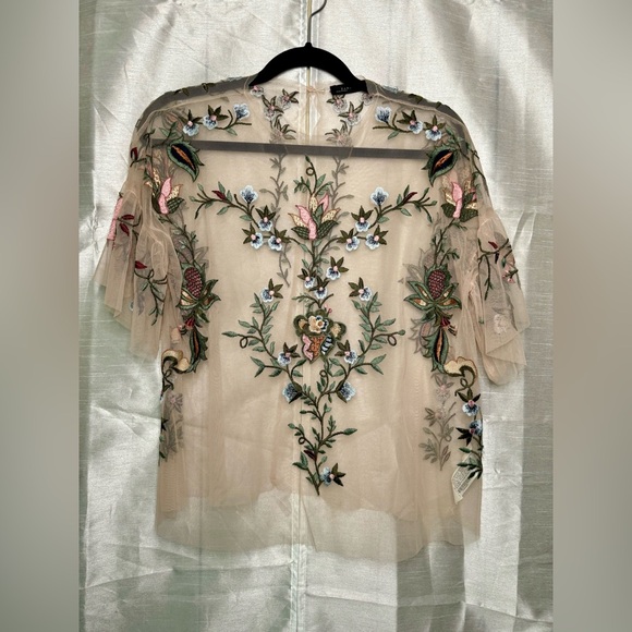 Zara embroidered mesh top - Picture 8 of 9